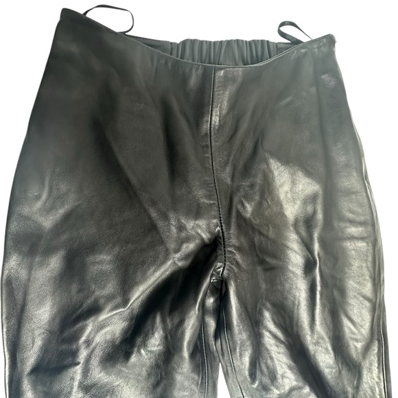 NWT Free People x Understated Leather Black Leather Embroidered Moto Pants S - Picture 8 of 16